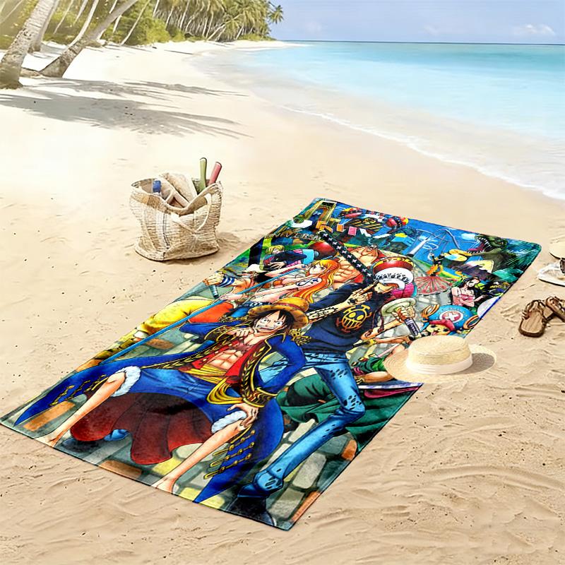 Anime Pirate Adventure Print Beach Towel, Large Soft Quick Dry Towel for Beach Camping Swimming