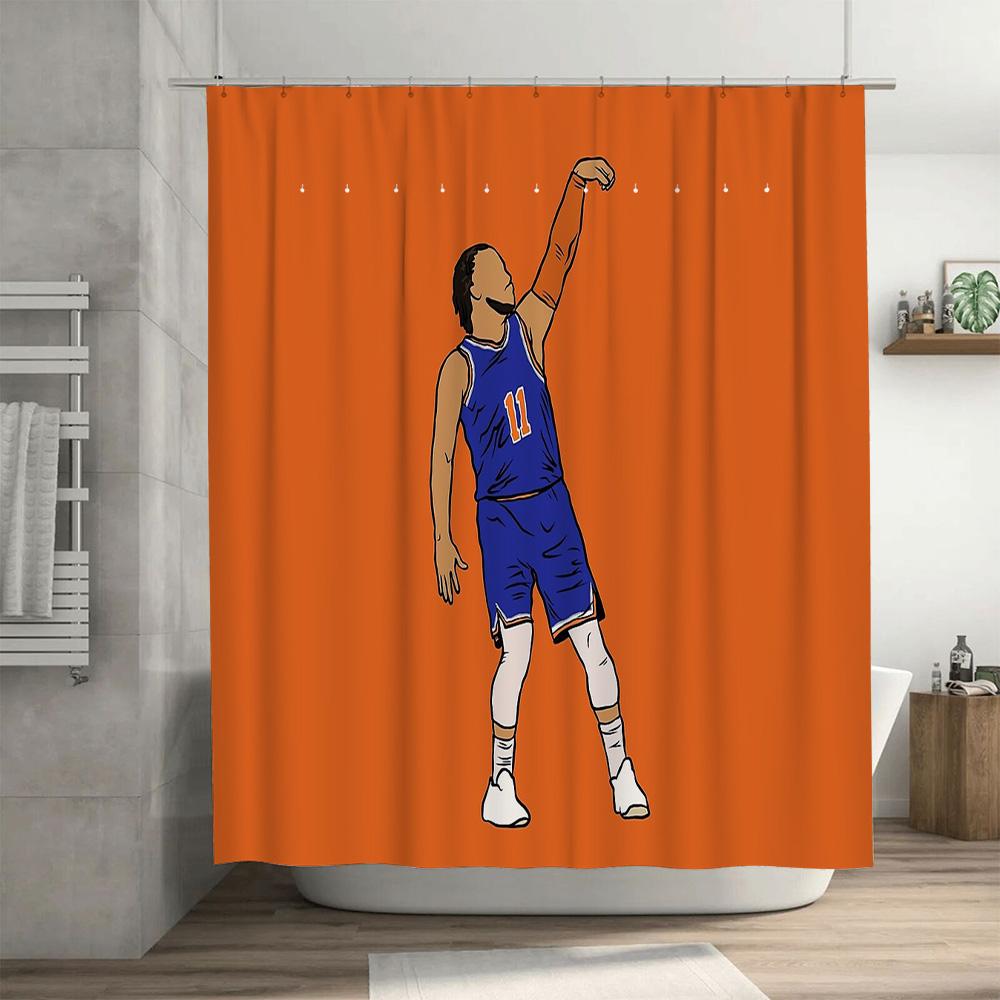 Basketball Shower Curtain Sports Theme Decor Modern Abstract Art Bath Curtain Gift For Gym Lover Man Cave Decoratio