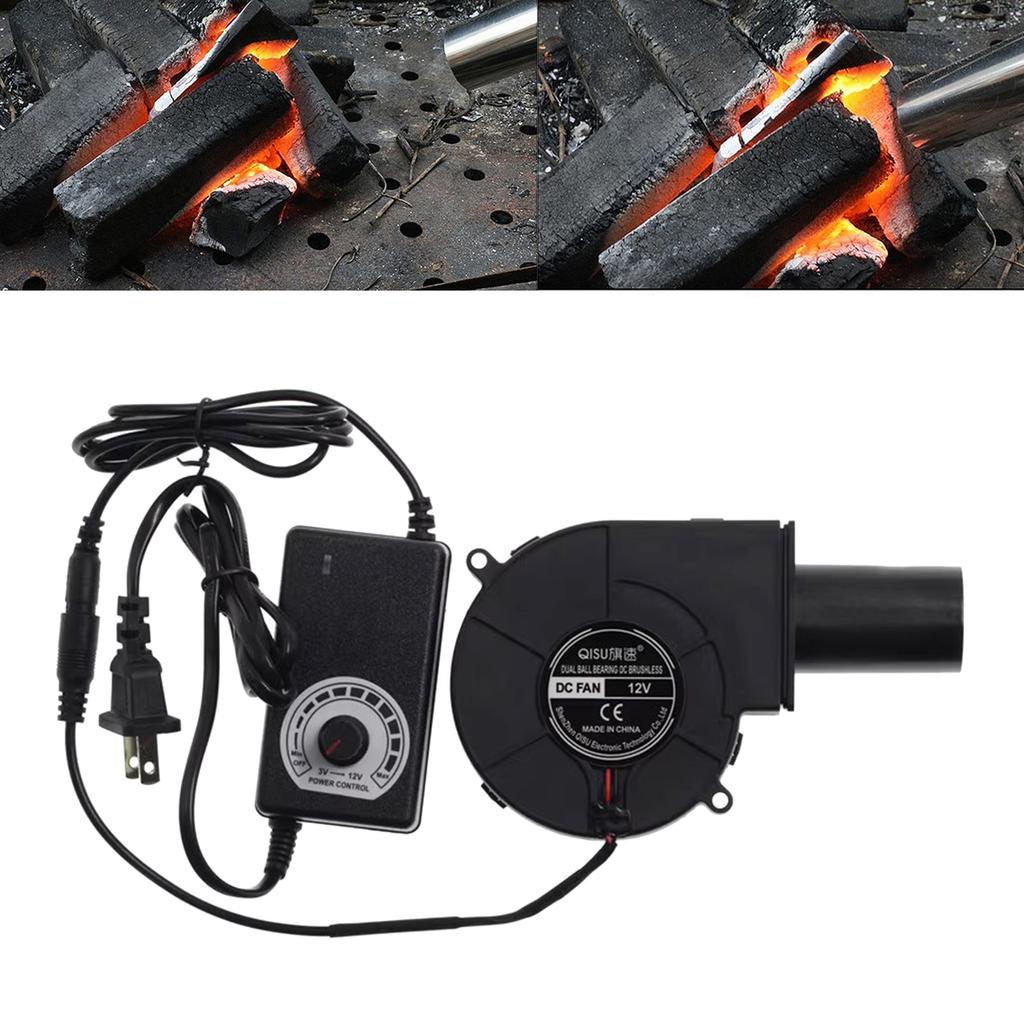 97mm x 33mm DCBlower, 12V 5000RPM Ventilator 9733 Ventilator pentru gratar cu viteza reglabila Priza SUA pentru picnic Gratar Soba pe lemne