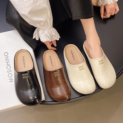 Letter Thick-soled Bag Head Half Slippers Women Wear Lazy One Pedal Internet Celebrity Spring and Summer 2025 New Muller Cool Slippers