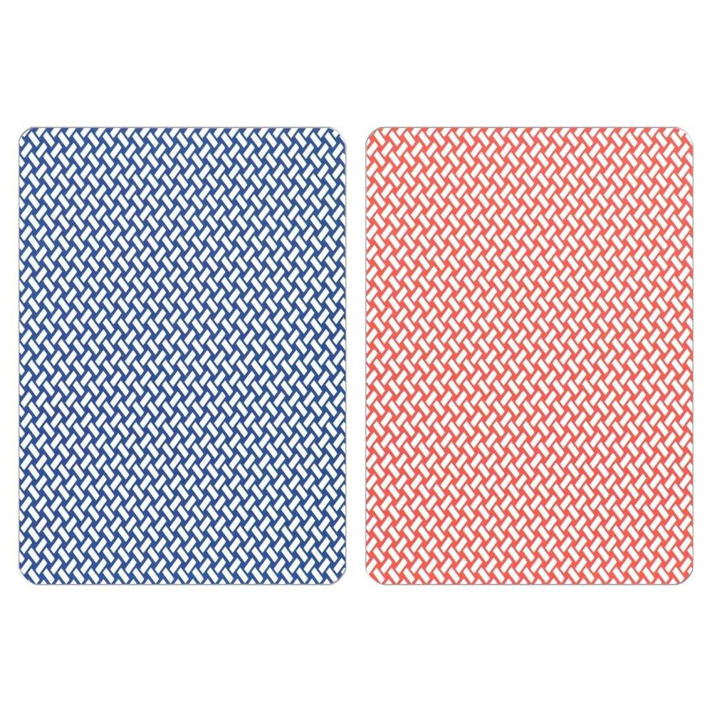 Copag Export Design Plastic Poker Size Jumbo Index Playing Double Deck Set 100% (Standard) Cards, Red/Blue,