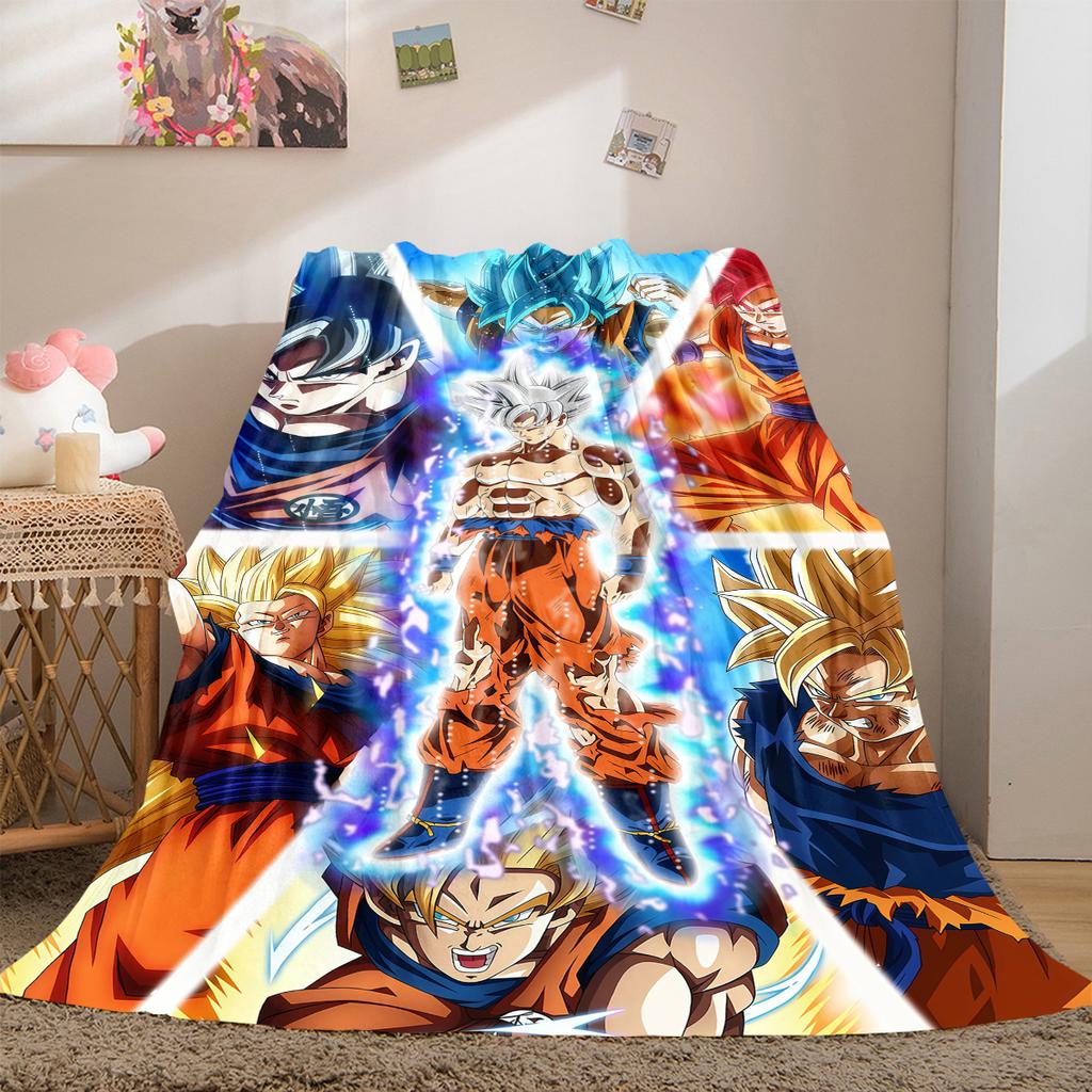 1PC Dragon Ball Super Print Flannel Blanket, High quality All Seasons, Home Decor, Warmth and Comfort, Perfect for Christmas Gifts