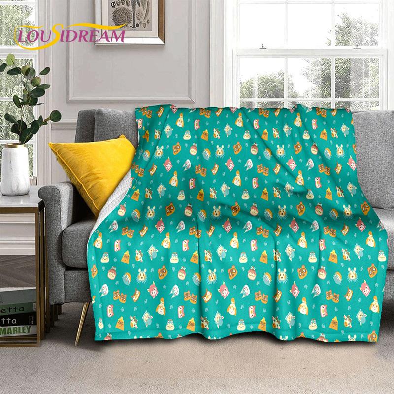 Cute Animal Crossing New Horizons Cartoon Soft Blankets,Throw Blanket Comfortable Blanket for Picnic Beds Sofa Home Bedroom Kids