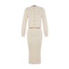 Stone Midi Knitwear Cardigan Suit Twoss23el00738