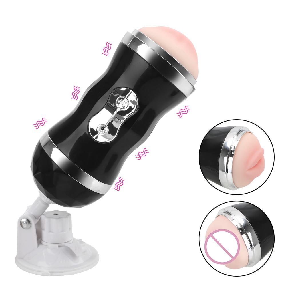USB Rechargeable 18 Modes Realistic Self Heating Sex Toys For Men Real Vagina and Mouth Automatic Male Masturbator