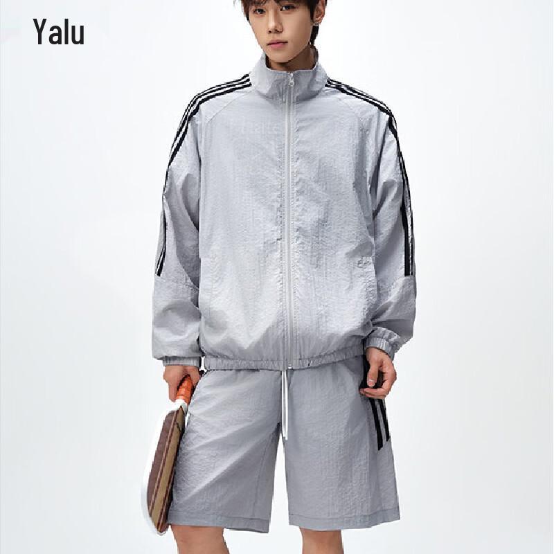 Yalu Men s Striped Outdoor Sun Protection Jacket 5XL серый