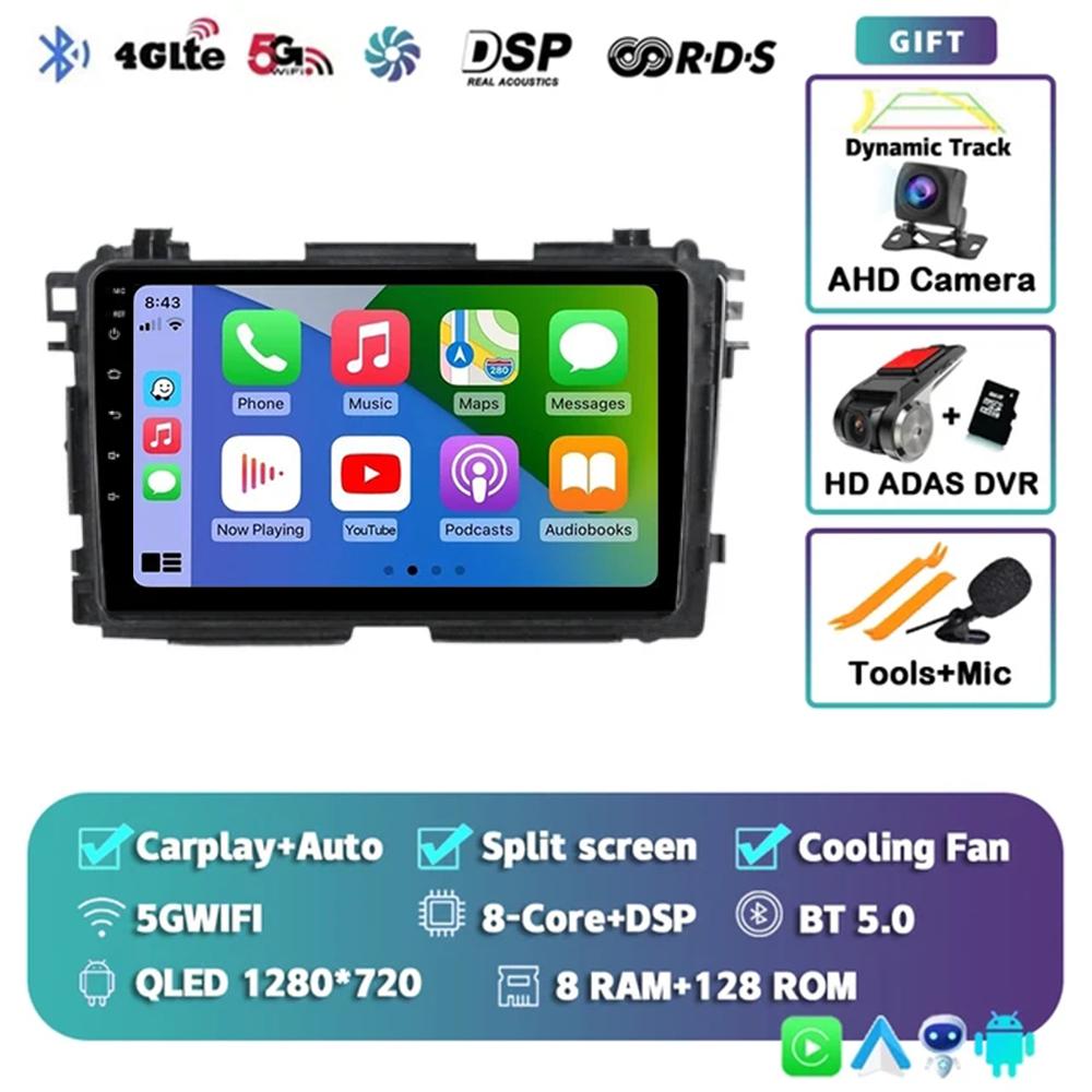 Android 14 Carplay Auto For Honda Vezel HR V HRV XRV 2015 2016 2017 2018 2019 2020 Multimedia Stereo Player GPS Navigation Wifi
