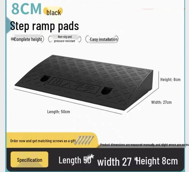 Car Sill and Roadside Plastic Uphill Triangle Speed Bump Mat