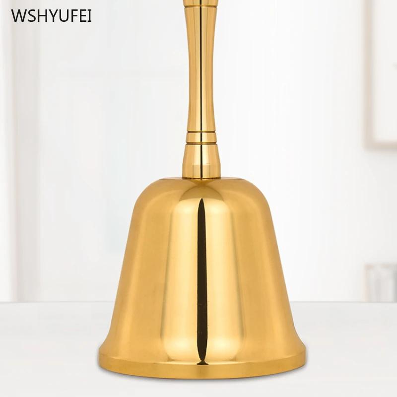 1pc Hand Shaking Copper Bell Meeting Reminder Bell Restaurant Serving School Activity Bell Temple Supplies Christmas Decorations