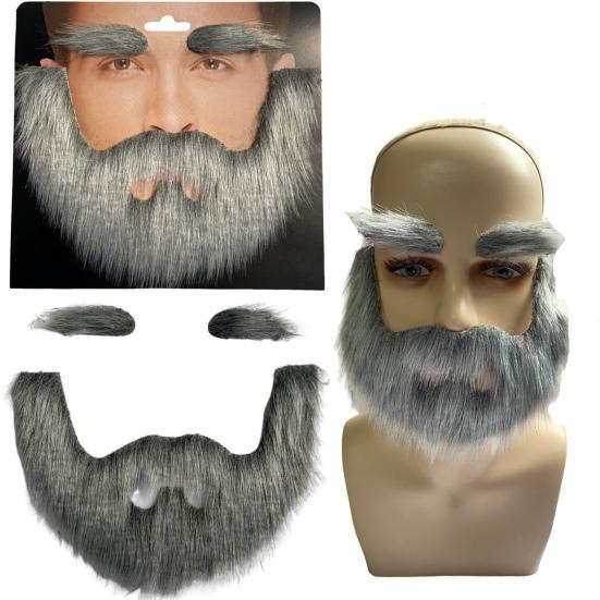 Zestaw sztucznych wąsów i brwi Samoprzylepny sztuczny dodatek do stroju z brodą Cosplay Prop na scenę teatru maskaradowego