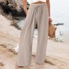 Women's Fashion Casual Solid Color Print High Waist Trousers Pants & Capris