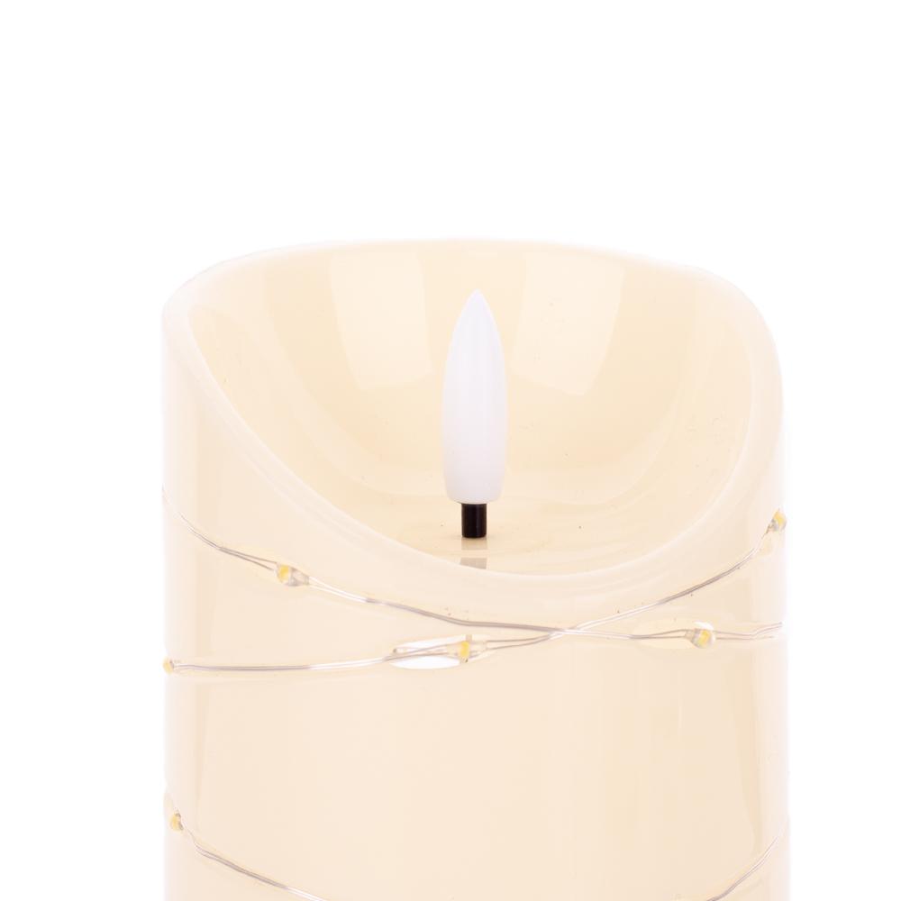 Wave-Edge LED Flameless Candles with Fairy Lights Set