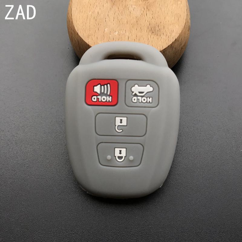 ZAD 4 Button Silicone car Key Cover Holder case set For Toyota 2012 2013 2014 Camry Corolla Highlander 4 buttons remote key case