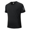 Couples' Quick-Dry Ice Silk T-Shirt - Breathable, Solid Color, Three Stripes, Round Neck, Perfect for Outdoor Running and Sports