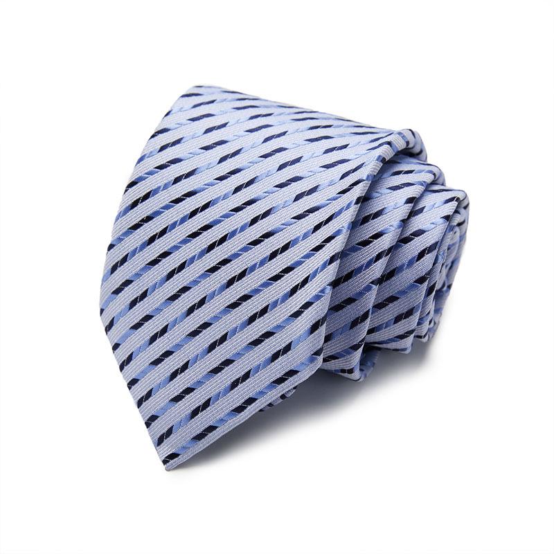 Men's 7.5cm Jacquard Polyester Striped Tie for Formal Business or Interviews