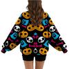 Women's Halloween Printed Round Neck Sweatshirt for Holiday and Casual Wear