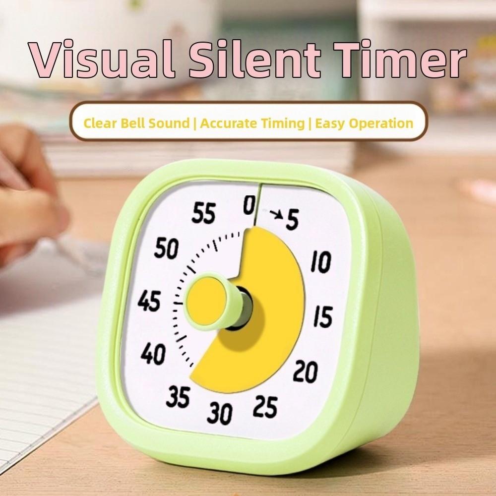 Multi functional 60-Minute Visual Timer Visualization Silent Countdown Timer Loud Square Kitchen Cooking Timer Home School rosa