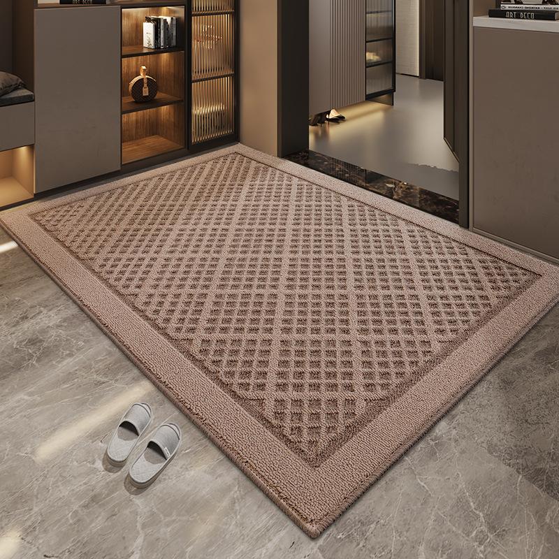 

Чистый цвет Простой входной коврик для удаления пыли Резиновый коврик для входа Домашнее крыльцо Износостойкий нескользящий ковер 61*92cm