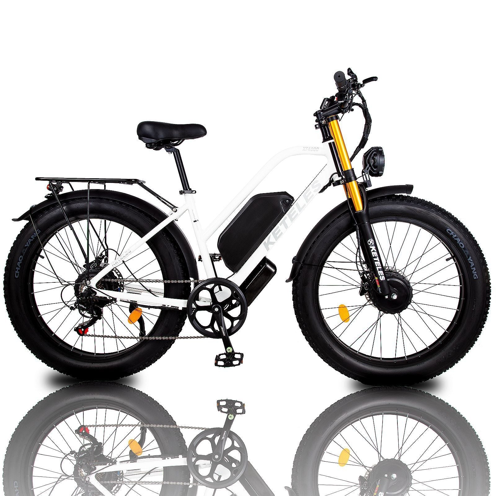 Bicicletta elettrica KETELES XF4000, motore da 2000 W, batteria da 48 V e 23 Ah, pneumatici Fat da 26 pollici 48V 2000W 23Ah bianco