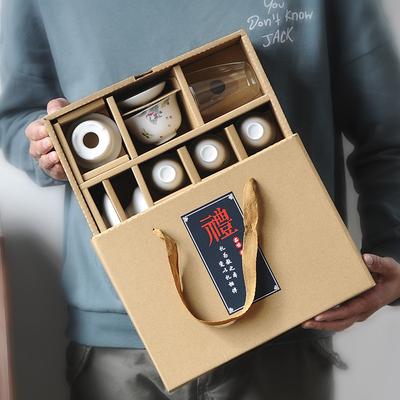Dehua Gao Bai Porcelana Kung Fu Juego de Té Empresa Regalos de Negocio Cerámica Juego de Té Caja de Regalo de Alta Gama