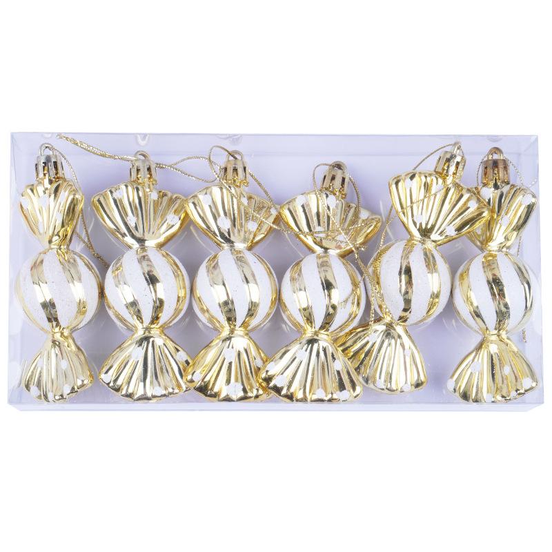6Pcs Christmas Candy Pendant Plastic Xmas Tree Hanging Ornament Marry Christmas Decoration Home Navidad Noel New Year Kids Gift