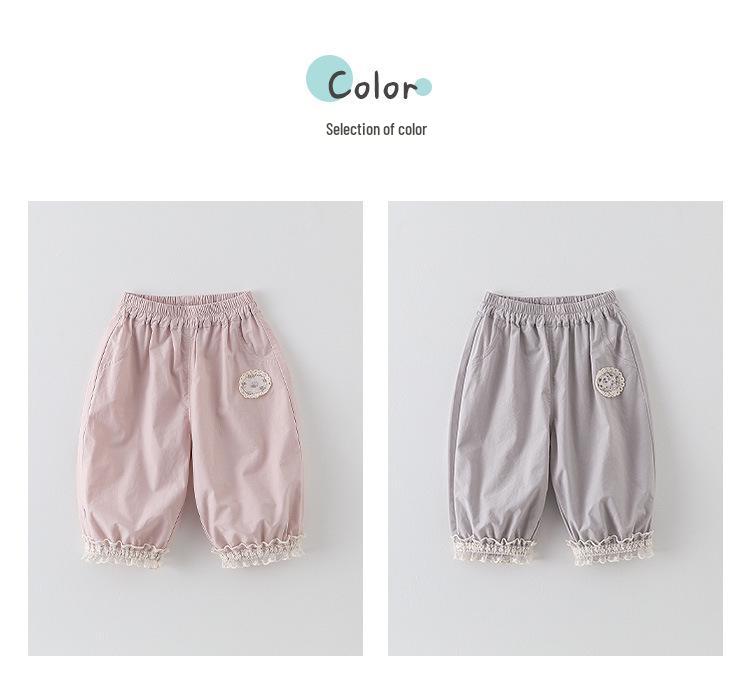 2026 Sommer Baby Mädchen Koreanische Spitzen-Jogginghosen: Leichte, atmungsaktive Baby-Bloomers