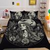 Beauty Skull Printed Bed Set Twin Size Polyester Comforter Cover Set Teen Design Superior Home Bedclothes