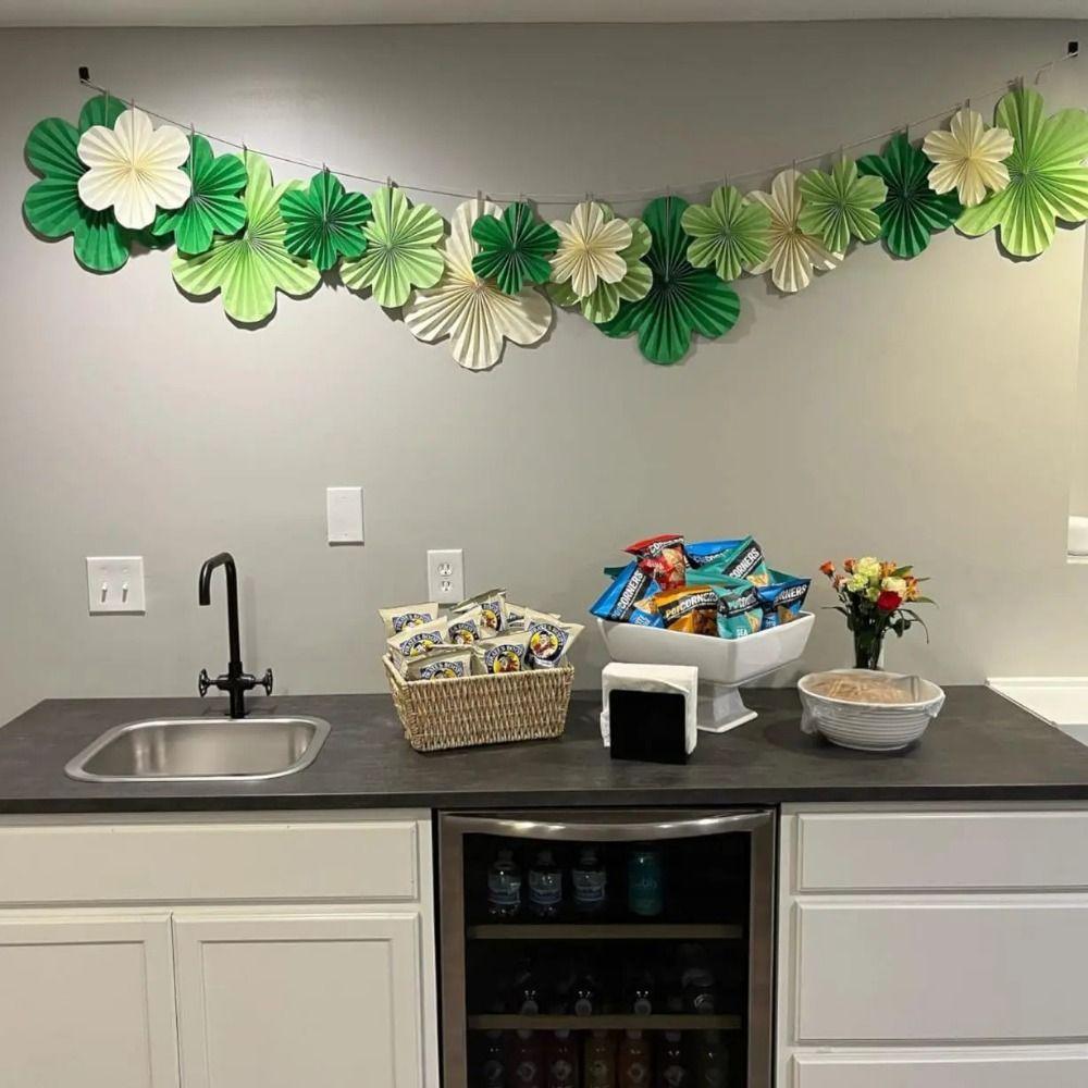 Pink Paper Fans Hanging Backdrops Decoration New Paper Fan Flower  Wedding