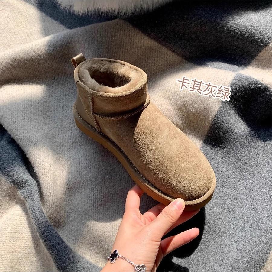 Grape mother studiolee cotton shoes platform sole autumn and winter piled thickened short medium tube snow boots women's fur integrated