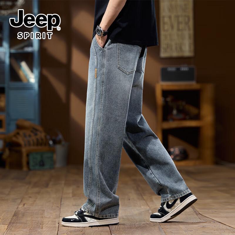 JEEP SPIRIT Men's Relaxed Fit Straight-Leg Jeans