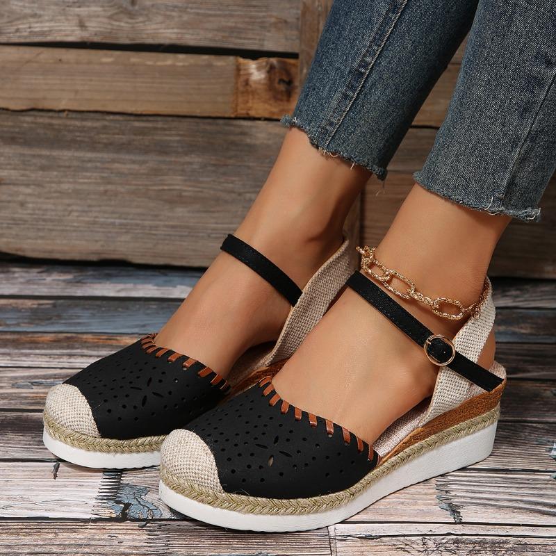 Trendy Women Sandals Summer Baotou Wedge Sandal Outdoor Non Slip Platform Sandals for Women Leather Casual Sandal Sandalia Mujer