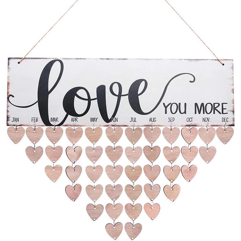 Heart-Shaped Wooden Hanging Sign - Home Decoration Pendant & Creative Message Board