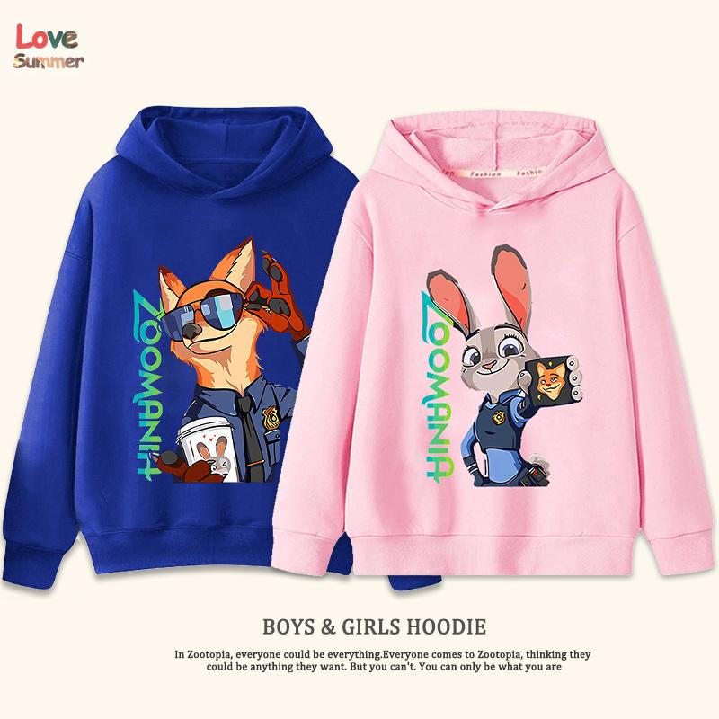 Nick Judy HD Print Kids Hoodie Zootopia Casual Unisex Pullover for Boys Girls 4-14 Years Winter Clothing Kid Hoodie Boys Sweatshirts
