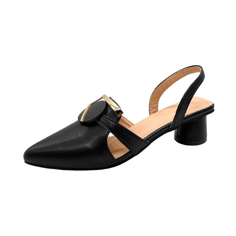 Fashion Women's Sandals 2025 Summer New Fashion Slip On Shoes for Women Pointed Toe Slingbacks Metal Pumps Female Sandalias De Mujer