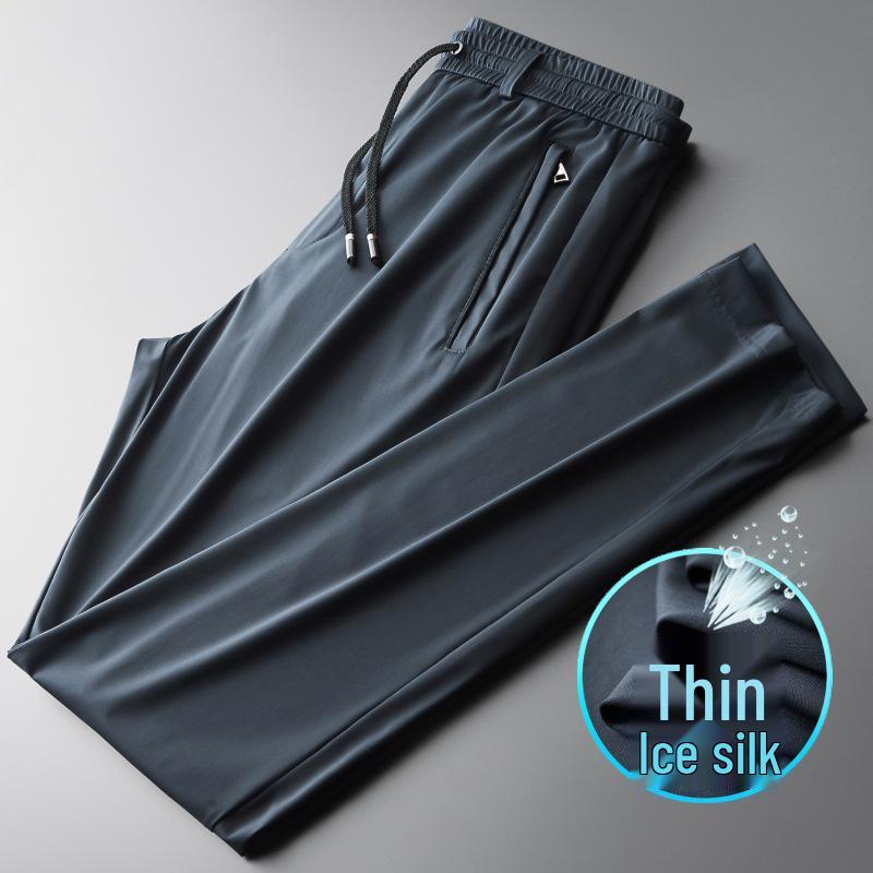 Men's Winter Casual Fleece-Lined Elastic Waist Straight Leg Sweatpants