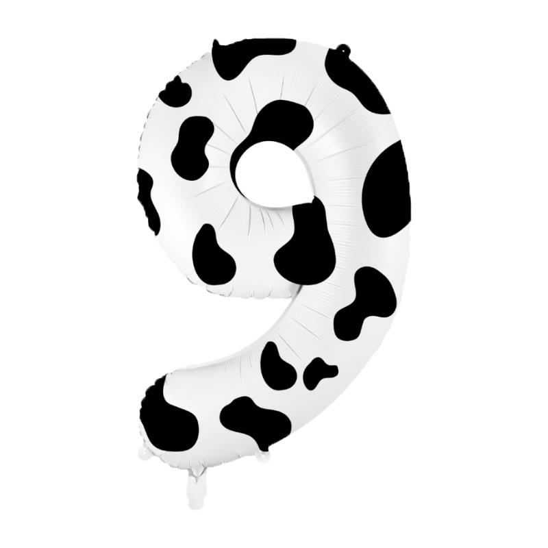 40 Inch Cow Print Number Balloons 1 2 3 4 5 6 7 8 9 Figure Foil Balloon Holy Cow Im One Birthday Cowgirl Theme Party Decorations