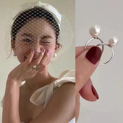 Fieber Perlenring Nischen Design Kalter Wind Zeigefinger Ring Schlichter Ring Öffnung Temperament Vielseitiger Ring
