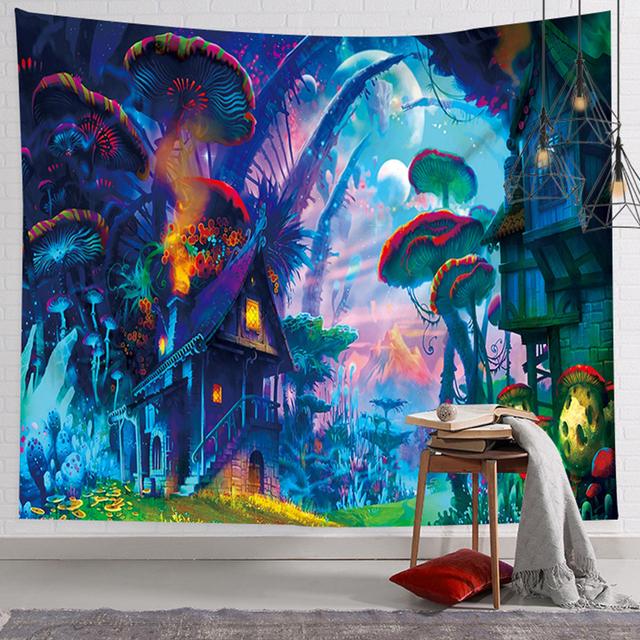 

Грибной гобелен, Настенный декор, декор в стиле бохо, психоделический хиппи, гобелен в стиле бохо, декор, колдовство, настенное покрытие, декор 90X75CM