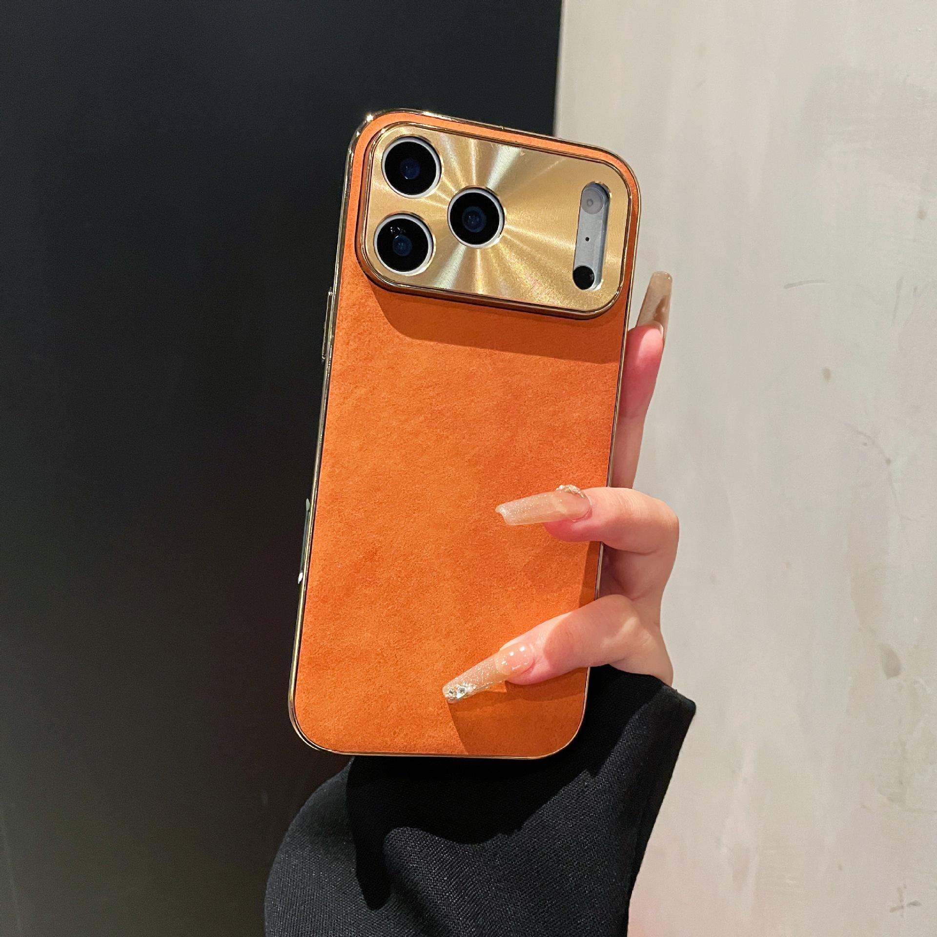 

Electroplated Lambskin iPhone 17 Pro Max Case with Metal Lens & Drop-Proof Protection 17