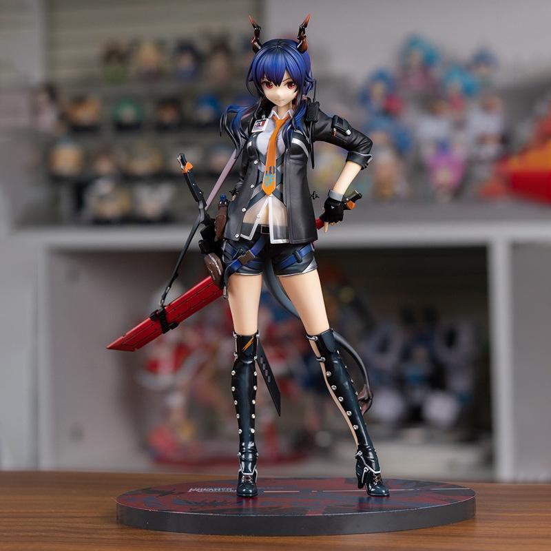 High Quality Arknights Anime Action Figures Chen Maiden Arms Shorts Transparent Clothing Standing Posture 25cm PVC Figurines