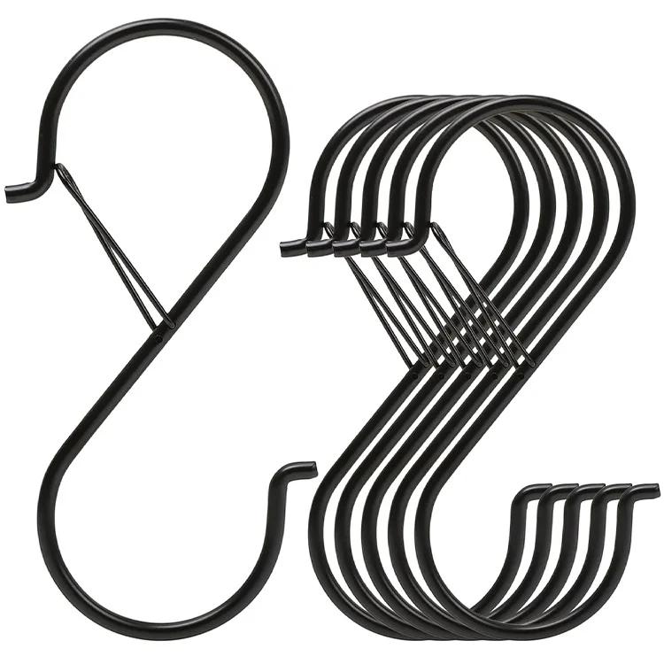 

5pcs 5inch Metal S Shaped Hook with With Safety Buckle for Hanging Kitchen Utensils/Plants/Pots & Pans/Clothes, Hats