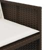 5 Piece Outdoor Dining Set with Cushions Brown Poly Rattan