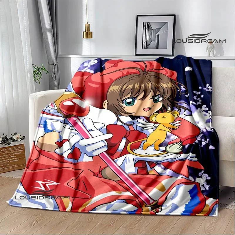 Card Captor Sakura Cartoon Printed Blankets Flannel Soft Cozy Blankets Sofa Bed Blanket Travel Blanket Bedding Birthday Gift