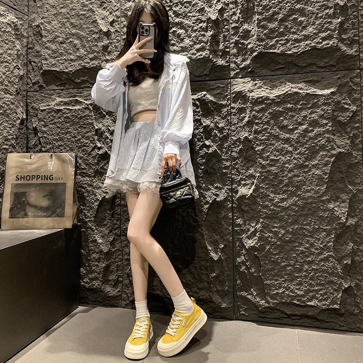 Platform canvas shoes women's 2025 summer new yellow lightweight retro breathable heightening student leisure sports board shoes