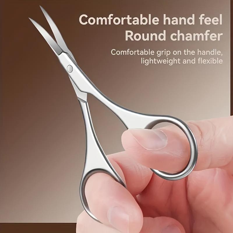 Professional Stainless Steel Precision Scissors for Eyebrows & Nose Hair - Dual-Handed, Ideal for Facial Hair Removal & Trimming