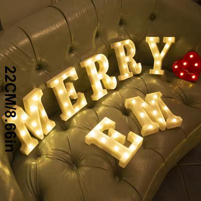 Lettere e numeri a LED da 22 cm a luce calda, alimentati a batteria come luce decorativa per la casa, per proposte e feste di compleanno