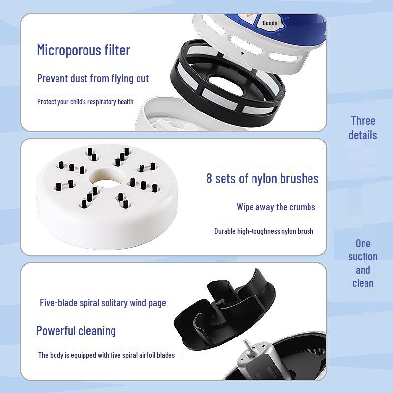 Wireless Desktop Vacuum Cleaner & Night Light for Crumbs - Ideal for Children and Students