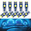 10PCS 12V T5 58 74 286 W1.2W High Bright 3030 3SMD LED Car Dashboard Instrument Cluster Panel Light Bulb