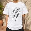 2026 New Pure Cotton Tshirt Ripped Claw Mark Leopard Eye Creative Print Trendy Unisexs Crew Neck Top Casual Short Sleeve