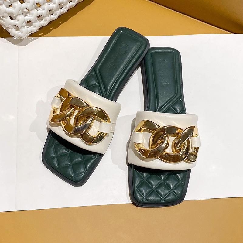 

Тапочки из овчины женские интернет-знаменитости 2025 новый летний кожаные тапочки на одно слово женские летние модные пляжные туфли тренд 40 бежевый